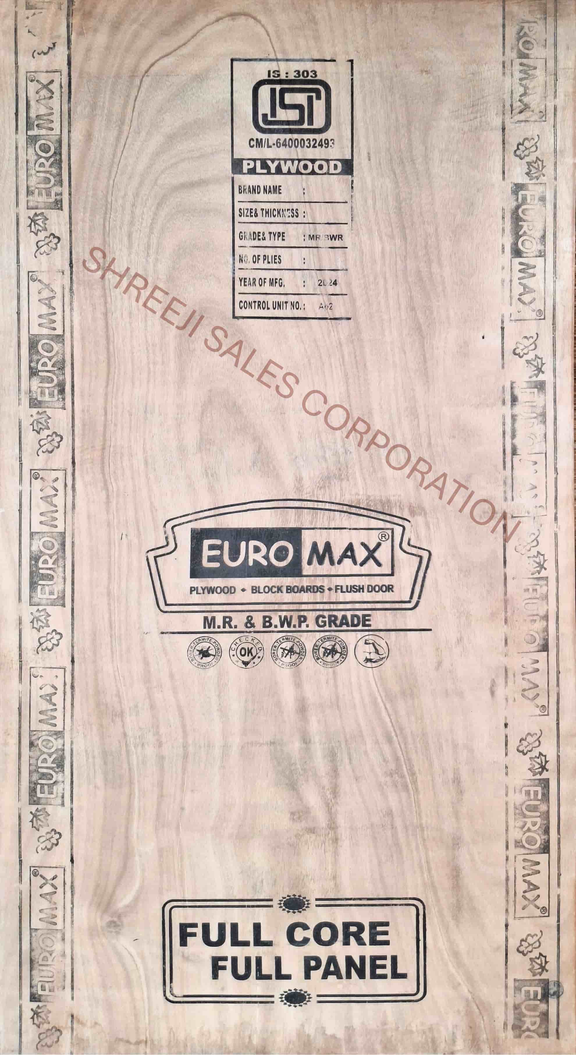 Euromax commercial plywood from Shreeji Sales Corporation.